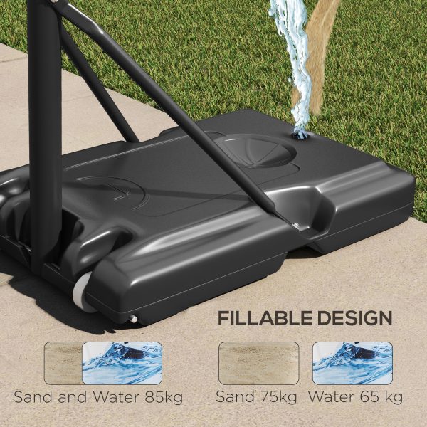 SPORTNOW 2.35-3.05M Basketball Hoop and Stand with 6-Level Height and Wheels - Image 6