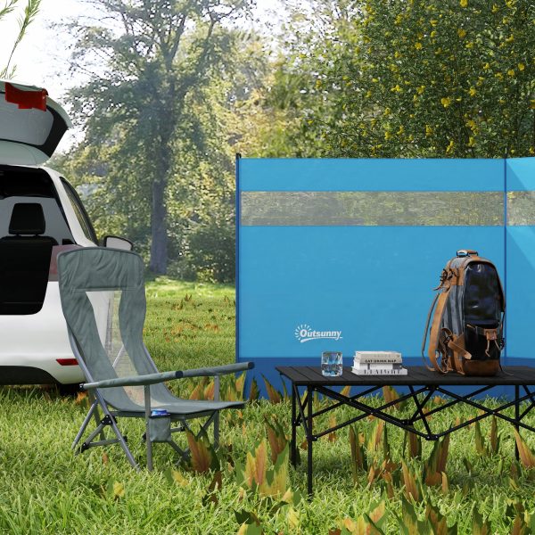 Outsunny Folding Camping Chair High Back Camping Fishing Chair w/ Cup Holder - Image 2