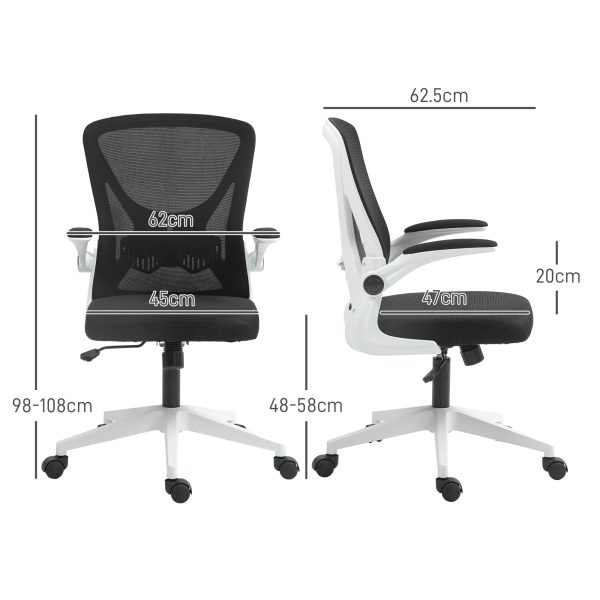 Vinsetto Mesh Office Chair Computer Chair with Swivel Wheels for Home Office - Image 3