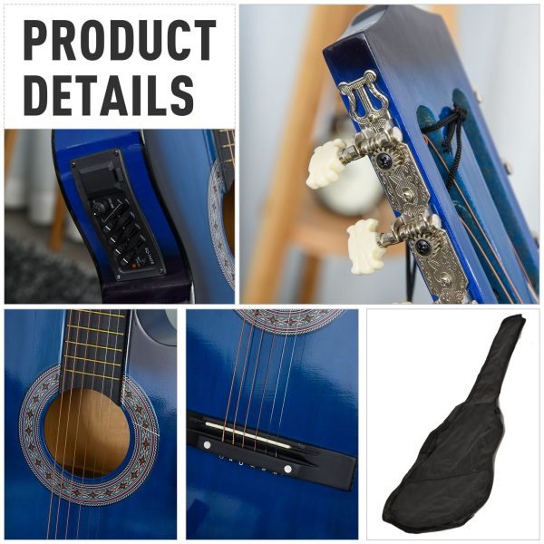 HOMCOM Beginner Acoustic Electric Cutaway Guitar Kids Guitar and Junior Guitar - Image 6