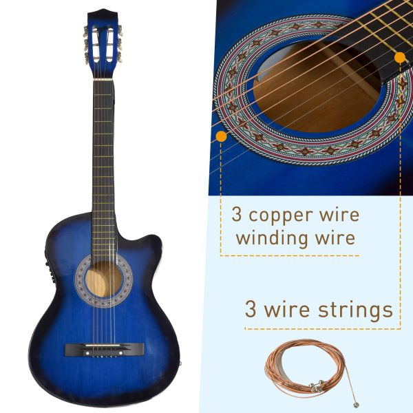 HOMCOM Beginner Acoustic Electric Cutaway Guitar Kids Guitar and Junior Guitar - Image 3