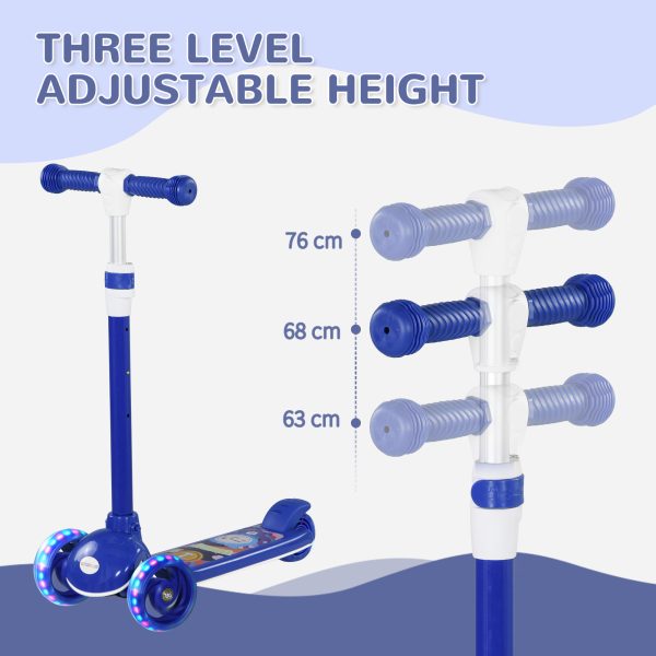 AIYAPLAY Kids 3 Wheel Scooter for 2-6 Years Old w/ Adjustable Height, Blue - Image 3
