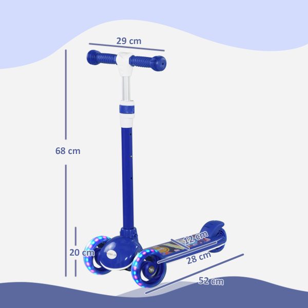 AIYAPLAY Kids 3 Wheel Scooter for 2-6 Years Old w/ Adjustable Height, Blue - Image 5