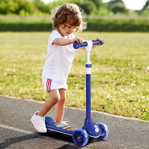 AIYAPLAY Kids 3 Wheel Scooter for 2-6 Years Old w/ Adjustable Height, Blue - Image 2
