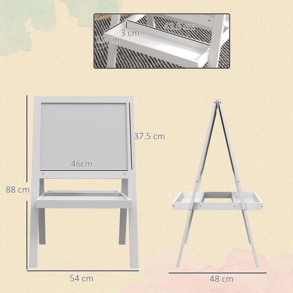 AIYAPLAY 2-in-1 Double-Sided Easel for Kids, with Storage Shelf- Blue - Image 5