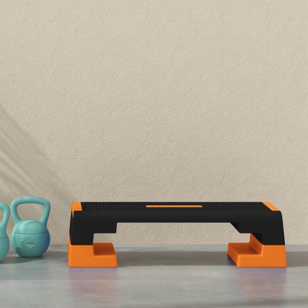 SPORTNOW 15cm/20cm/25cm Aerobic Step Platform for Home and Office, Orange - Image 7