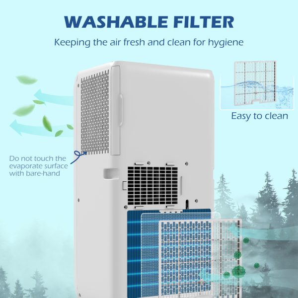 HOMCOM 7,000 BTU Portable Air Conditioner with 15mÂ², Dehumidifier, Timer - Image 6