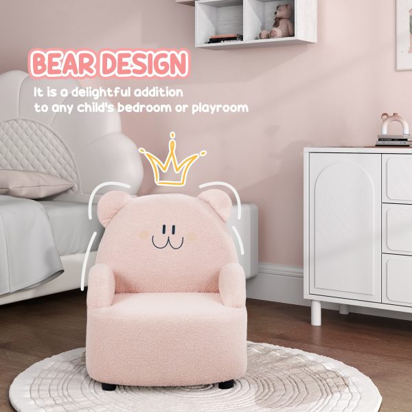 AIYAPLAY Kids Armchair, Bear Shaped Toddler Chair for Bedroom - Pink - Image 3