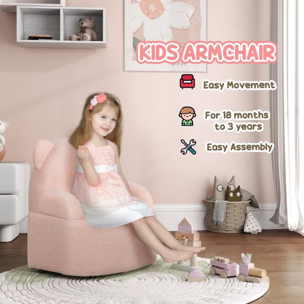 AIYAPLAY Kids Armchair, Bear Shaped Toddler Chair for Bedroom - Pink - Image 5