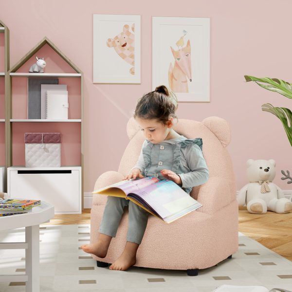 AIYAPLAY Kids Armchair, Bear Shaped Toddler Chair for Bedroom - Pink - Image 2