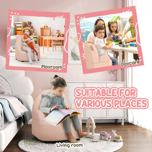 AIYAPLAY Kids Armchair, Bear Shaped Toddler Chair for Bedroom - Pink - Image 6
