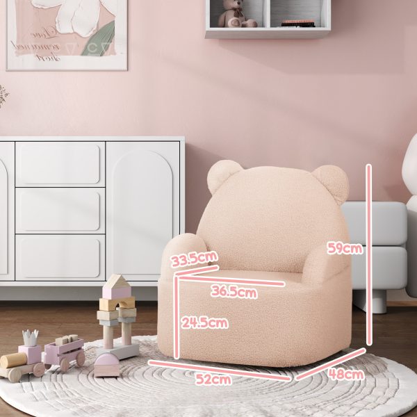 AIYAPLAY Kids Armchair, Bear Shaped Toddler Chair for Bedroom - Pink - Image 4