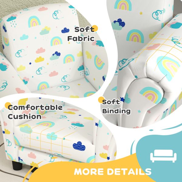 AIYAPLAY 2 Piece Kids Sofa Set with Cloud Design, for Nursery, White - Image 6