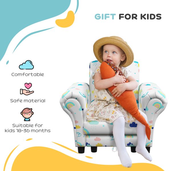 AIYAPLAY 2 Piece Kids Sofa Set with Cloud Design, for Nursery, White - Image 7