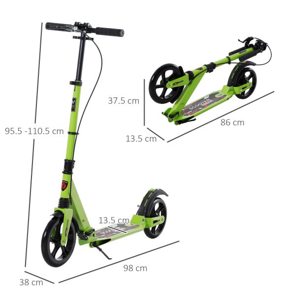 HOMCOM Teens Adult Kick Scooter Fold Adjust 14+ w/ Dual Brake System - Image 5