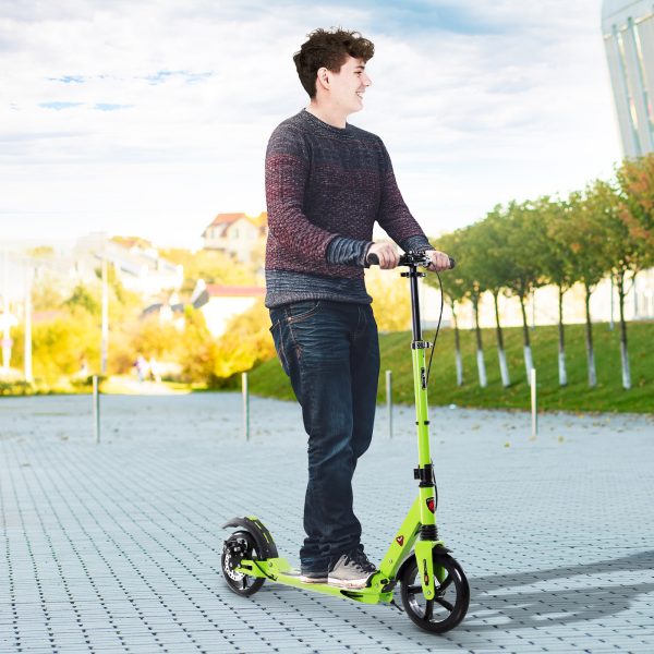 HOMCOM Teens Adult Kick Scooter Fold Adjust 14+ w/ Dual Brake System - Image 2