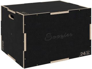 SPORTNOW 41/51/61cm Plyometric Jump Box, Wooden Plyo Box for Home Gym
