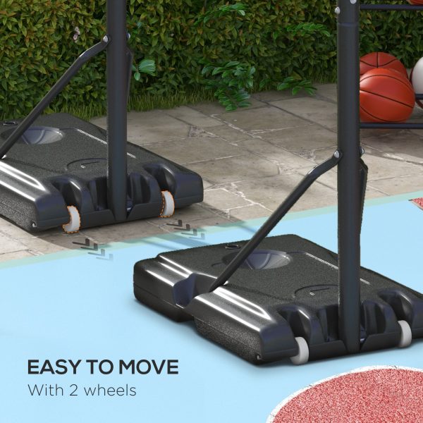 SPORTNOW 2.35-3.05M Basketball Hoop and Stand with 6-Level Height and Wheels - Image 3
