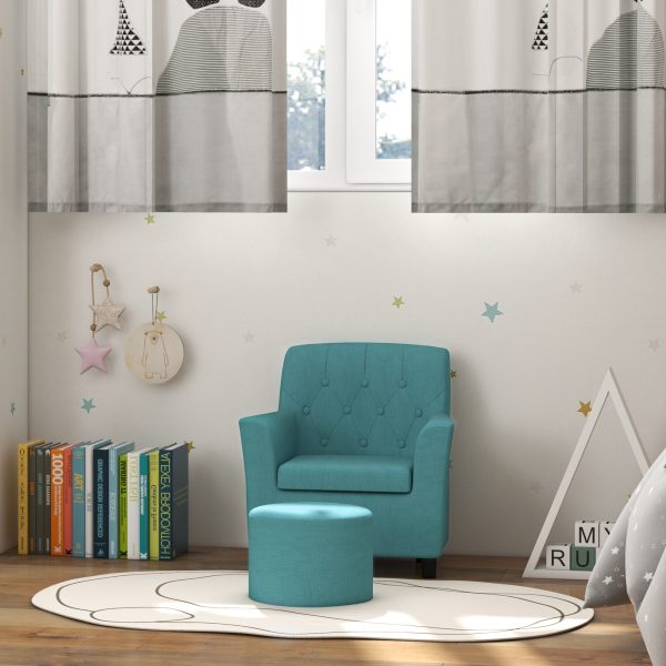 AIYAPLAY Kids Sofa Set with Footrest for Playroom Bedroom, Blue - Image 8