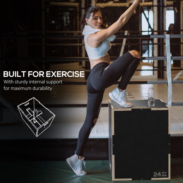 SPORTNOW 41/51/61cm Plyometric Jump Box, Wooden Plyo Box for Home Gym - Image 6