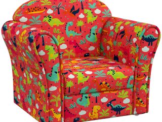 AIYAPLAY Kids Sofa Chair with Dinosaur Design for Bedroom, Playroom, Red