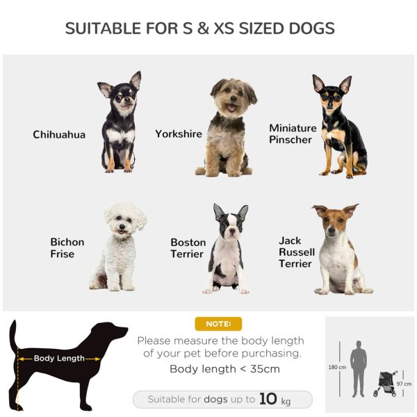 Pet Stroller Carrier Foldable Deluxe Jogger Walk Travel Dog Cat Black - Image 4