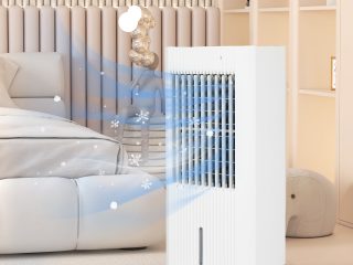 HOMCOM 3-In-1 Air Cooler for Home Office, with Oscillation, Ice Packs, Wheels