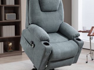 HOMCOM Lift Chair with Vibration Massage, Heat, Easy Assembly, Grey