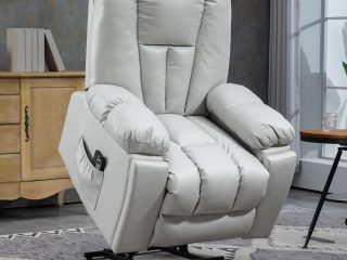HOMCOM Riser and Recliner Chair for Elderly, Quick Assembly, Light Grey