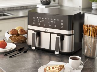 HOMCOM Dual Zone Air Fryer 8.5L Double Air Fryer with SYNCFinish 2700W
