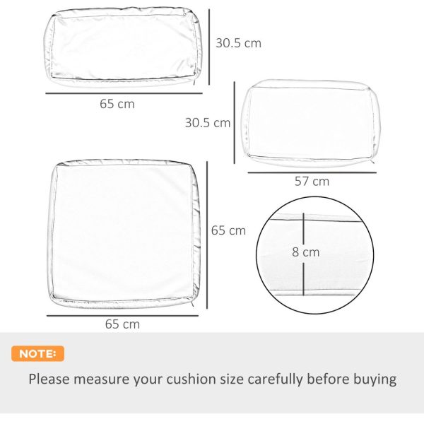 Outsunny Garden Rattan Sofa Set Polyester Cover Replacement No Cushion Black - Image 5