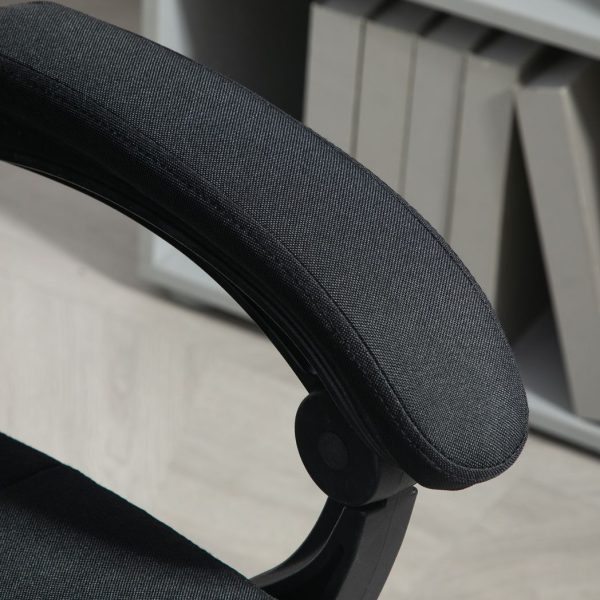 Vinsetto Office Chair with Adjustable Height, Wheels, Footrest, Black - Image 8
