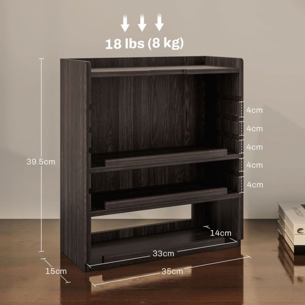 HOMCOM 4-Tier Desktop Organiser with Cable Management for Stationery Dark Brown - Image 3