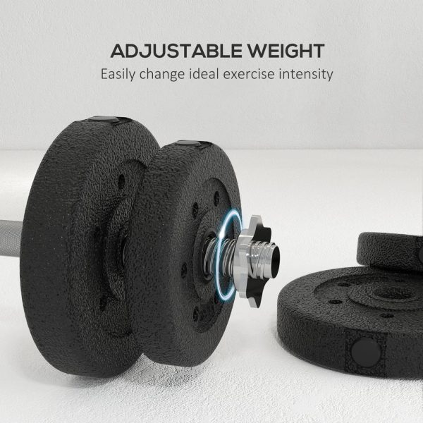 HOMCOM 25KG Adjustable Dumbbells Weight Set Hand Weight for Body Fitness - Image 3