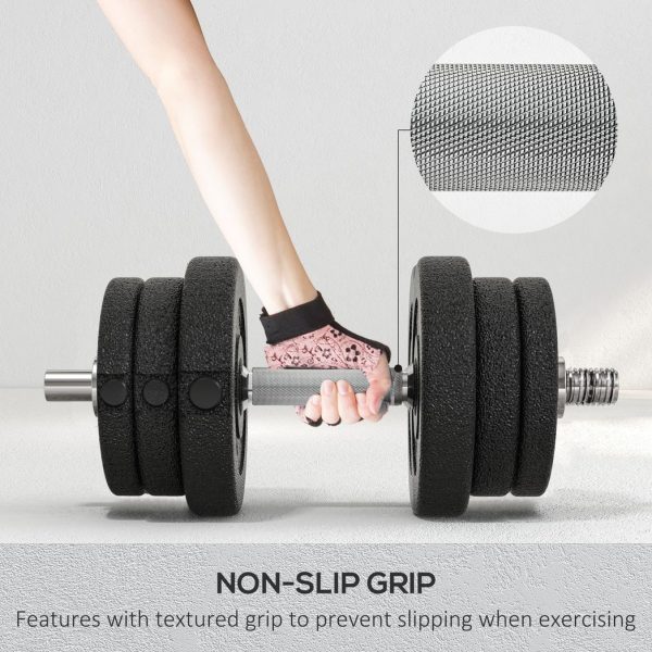 HOMCOM 25KG Adjustable Dumbbells Weight Set Hand Weight for Body Fitness - Image 4
