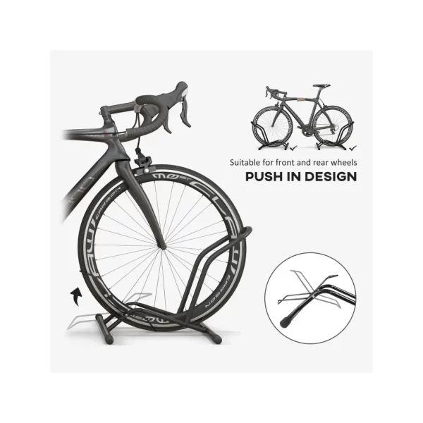 SPORTNOW Bike Stand Bicycle Storage Rack for Indoor Garages Flat Use - Image 4