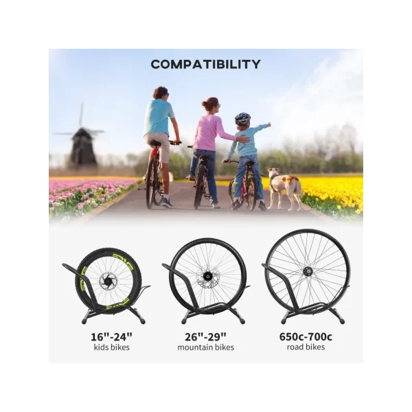 SPORTNOW Bike Stand Bicycle Storage Rack for Indoor Garages Flat Use - Image 5