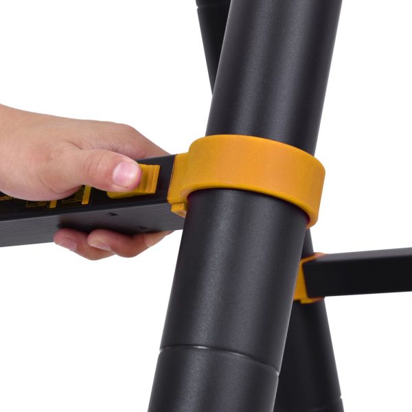 HOMCOM 3.8M Duo Aluminium Ladder Tool Holder Herringbone Deployed, Yellow - Image 8