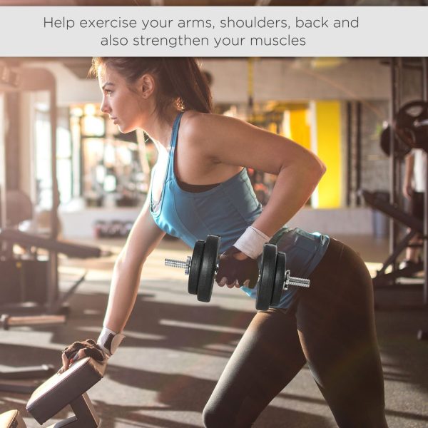 HOMCOM 20KG Adjustable Dumbbells Weight Set Hand Weight for Body Fitness - Image 7