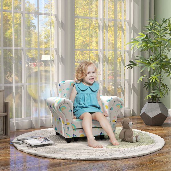 AIYAPLAY 2 Piece Kids Sofa Set with Cloud Design, for Nursery, White - Image 2