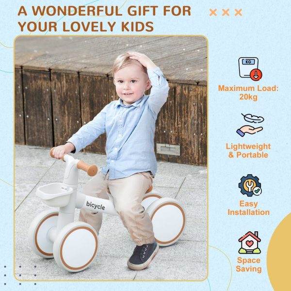 AIYAPLAY Kids Balance Bike for 1-3 Years Old with Adjustable Seat, Brown - Image 7