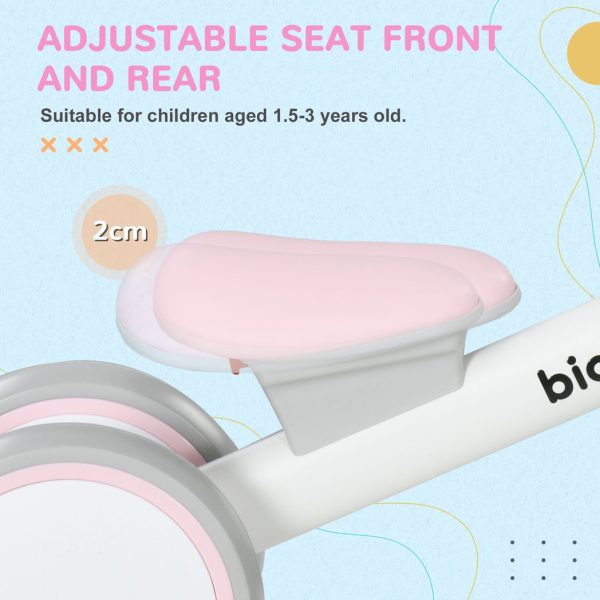 AIYAPLAY Kids Balance Bike for 1-3 Years Old with Adjustable Seat, Pink - Image 4