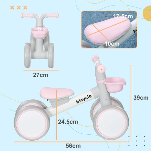 AIYAPLAY Kids Balance Bike for 1-3 Years Old with Adjustable Seat, Pink - Image 5