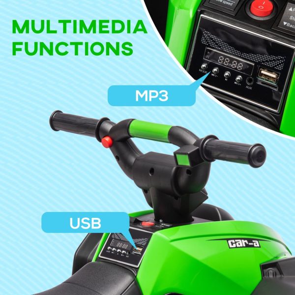 HOMCOM 12V Electric Quad Bikes for Kids Ride On Car ATV Toy for 3-5 Years Green - Image 4