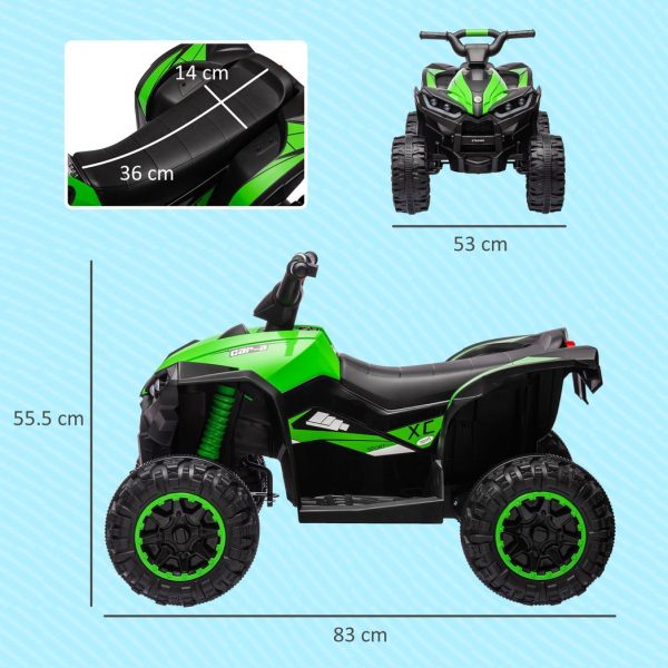 HOMCOM 12V Electric Quad Bikes for Kids Ride On Car ATV Toy for 3-5 Years Green - Image 5