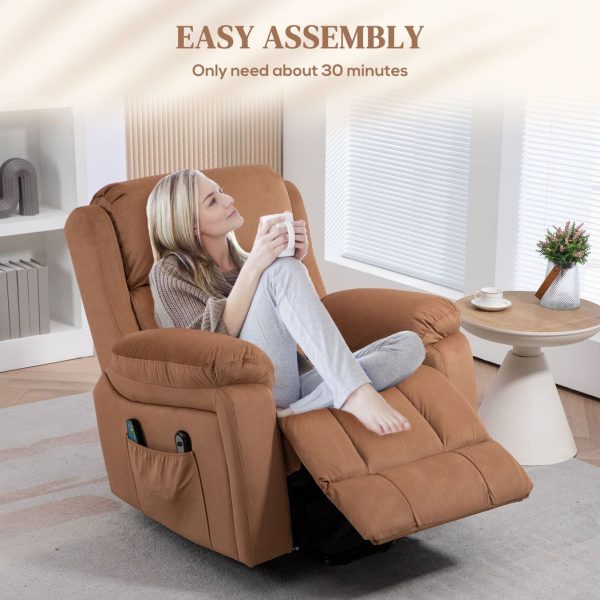HOMCOM Lift Chair Riser and Recliner Chair with Vibration Massage, Heat, Brown - Image 8