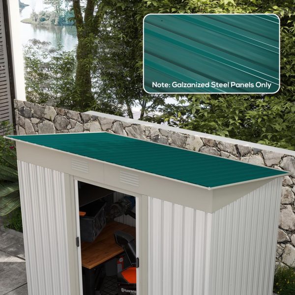 Outsunny Pack of 12 Metal Roofing Sheets for Greenhouse and Shed, Green - Image 2
