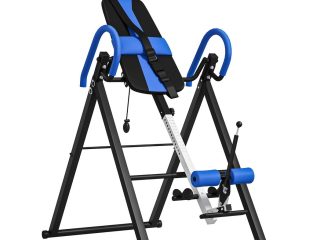 HOMCOM Adjustable Gravity Inversion Table with Safety Belt, Blue
