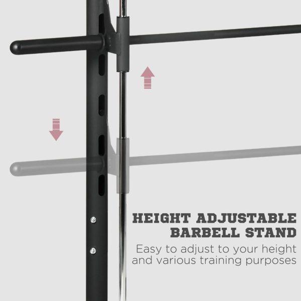 HOMCOM Adjustable Squat Rack with Pull Up Bar and Barbell Bar for Home Gym - Image 4
