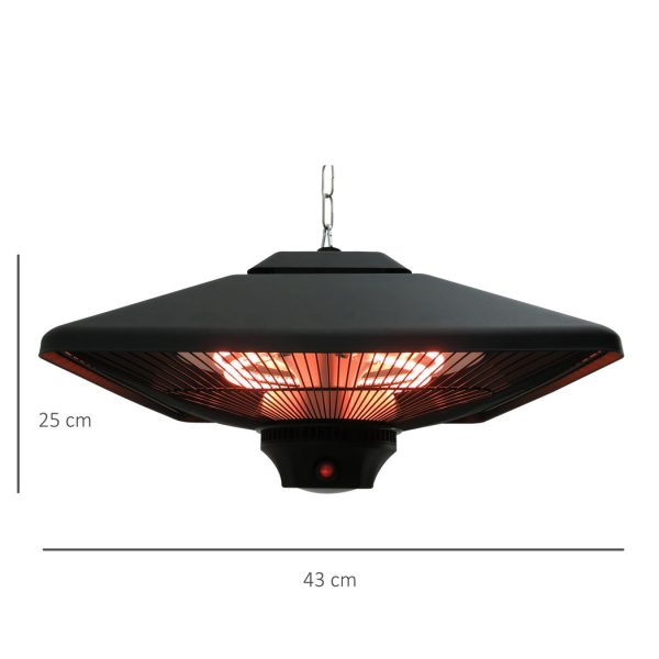 Outsunny 2kw Electric Heater LED Halogen Heating Hanging Light Outdoor Remote - Image 5